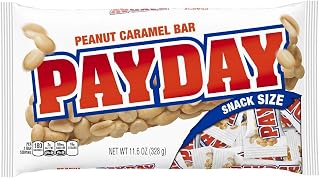 PayDay Snack Size Candy Bars, 11.6-Ounce Bags (Pack of 12)