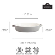 10 Strawberry Street Gray / 13" & 10.5" / Oval Bake & Serve Sets