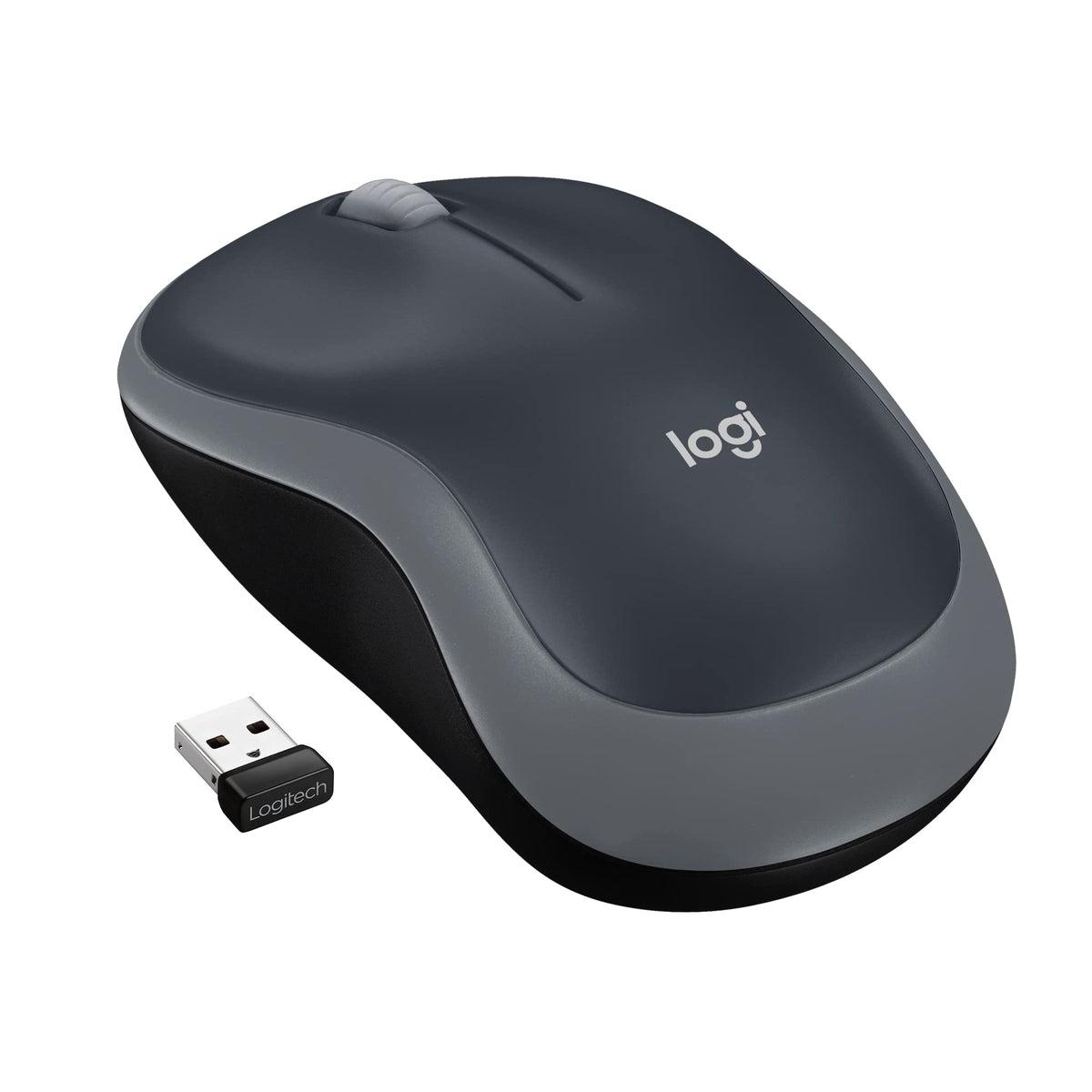 Wireless Mouse - Gray (Renewed) by Logitech – 1-Pack, Metal, gray, Model M185