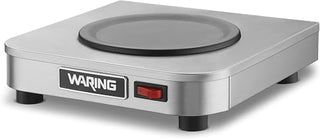 Waring Commercial WCW10 Café Deco Single Coffee Carafe Warmer, 120V, 5-15 Phase Plug, Single Burner Silver | Single Burner, 70W Self-Regulating Heat Control, Stainless Steel Construction, NSF Certified for Restaurants & Cafes