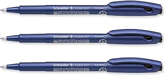 Schneider Topball 847 Rollerball Pen 0.5mm Smooth Writing Black Pack of 3 | 0.5mm Writing Line, Smooth Rolling Tip, Recycled Plastic Barrel, For Home, Work & Office Use