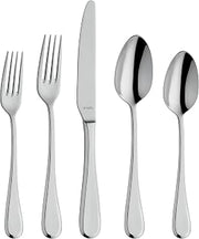 Amefa Drift 20 Piece Flatware Set - 18/10 Polished Stainless Steel Silverware Set, Knives Forks Spoons - Dinnerware Utensils