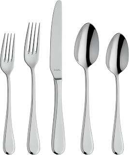 Amefa Drift 20 Piece Flatware Set - 18/10 Polished Stainless Steel Silverware Set, Knives Forks Spoons - Dinnerware Utensils