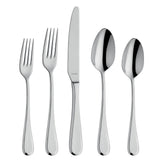 Drift 20 Piece Flatware Set - 18/10 Polished Stainless Steel Silverware Set by Amefa – 20 Pc, Stainless Steel, Polished Silver, Model 805000US03C01