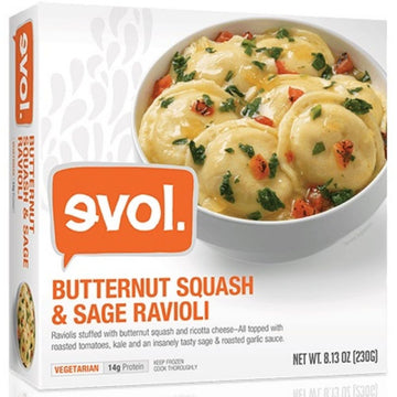 Evol Butternut Squash and Sage Ravioli by Evol Foods – 8.13 Ounce (Pack of 8), Pack of 8