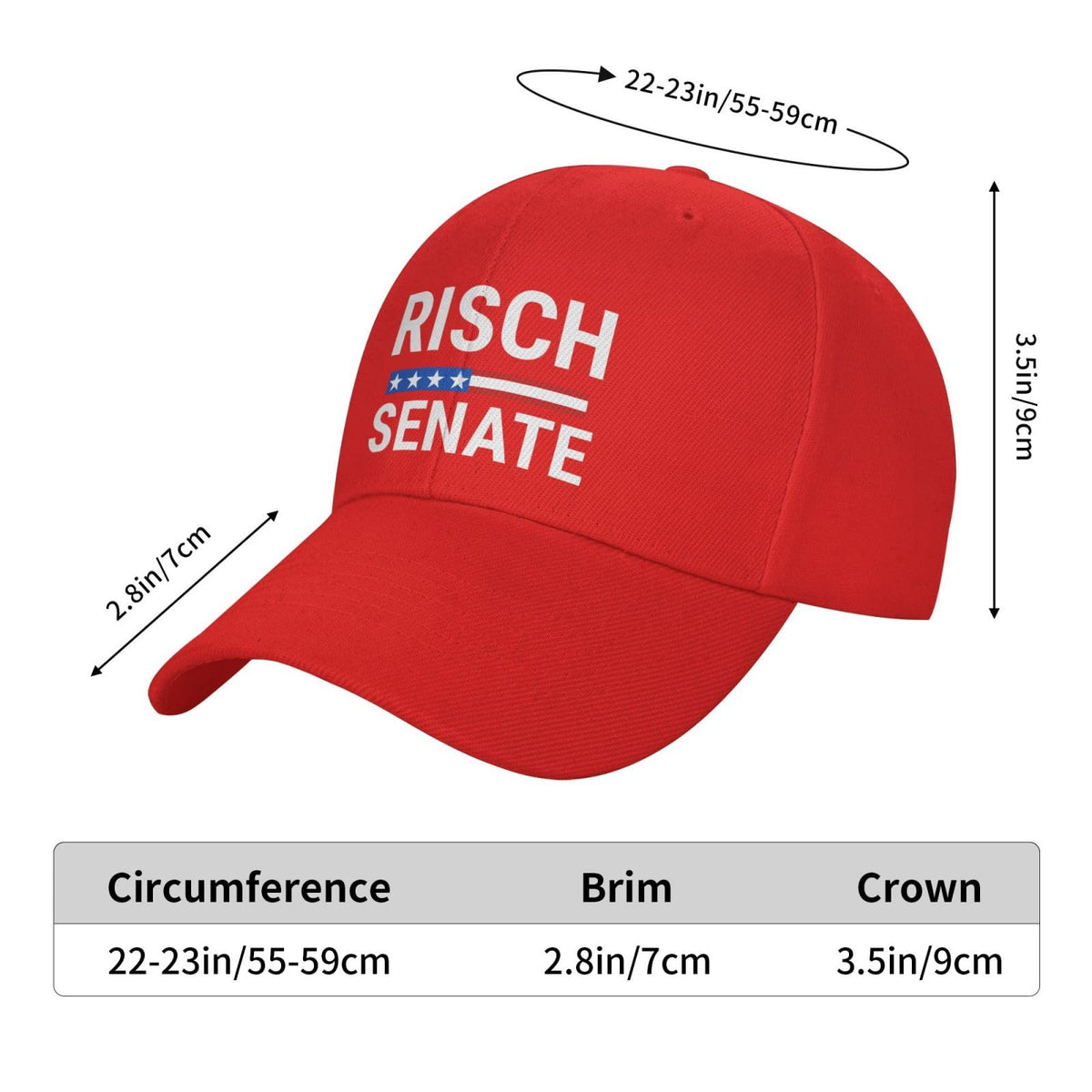 Risch Senate Hat Jim Risch 2026 Idaho hat Baseball Cap Unisex by generic – One Size, Black 03, Model Hat-Gray-48