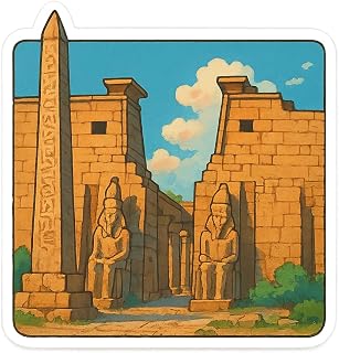 (3 Pack) Luxor Temple Cinematic Anime Style Art Sticker (2.75" x 3")