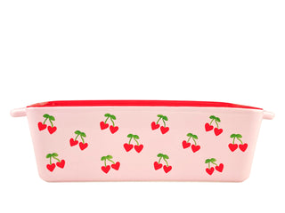 Cherry Hearts Loaf Pan by 10 Strawberry Street – 64, 64.0 fluid_ounces, Stoneware, White, Model CLF-40-50-004