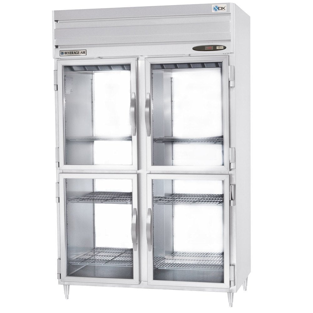 Beverage-Air P Series - Top Mount - Pass Thru Refrigerator- Two Section - Half Glass Doors by Beverage Air – 49.7 cubic_feet, Model PRD2HC-1BHG