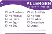 ToughMark Allergen Label White Repositionable Purple - 3" L x 2" H 500 Per Roll