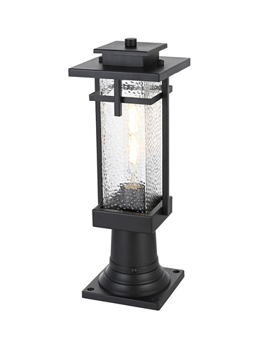 Cambria One Light Outdoor Post Mount Black by Lighting Design – Iron, Black, Model OD320P17BK