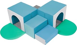 ECR4Kids SoftZone Tunnel Maze Corner Climber, Beginner Playset, Contemporary, 7-Piece