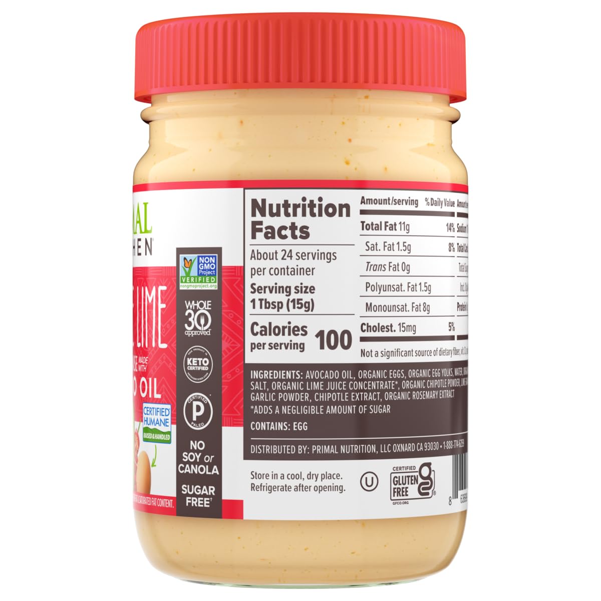 Primal Kitchen Chipotle Lime / 12 Fl Oz (Pack of 1) / No Color Mayonnaise