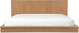Plank Queen Bed, Low-Profile Expansive Headboard, Solid Oak, Natural Finish