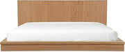 Plank Queen Bed, Low-Profile Expansive Headboard, Solid Oak, Natural Finish