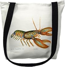 Betsydrake TY081S 13 x 13 in. Lobster Tote Bag - Small Black