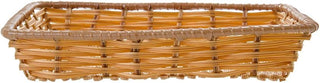 HUBERT Wicker Storage Basket Rectangular Natural Colored Plastic - 14"L x 12"W x 2 1/2"D