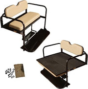 Performance Plus Carts EZGO TXT Golf Cart Flip Folding Rear Seat Kit | Compatible with 1994.5-Up Models (Tan)