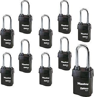 Master Lock Ten (10) High Security Pro Series Padlocks w/20 Keys, 6121NKALJ-10 w/BumpStop Technology