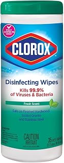 Clorox 01593CT Disinfecting Wipes, 7 x 8, Fresh Scent, 35/Canister (Case of 12)