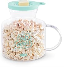 Dash Microwave Popcorn Popper - Convenient Popcorn Maker with Butter-Melting Silicone Lid - Easy to Use & Quick Cleanup - Aqua