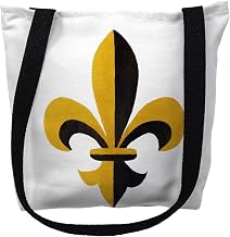 Betsydrake TY031G 18 x 18 in. Fleur-de-lis Tote Bag - Large Black