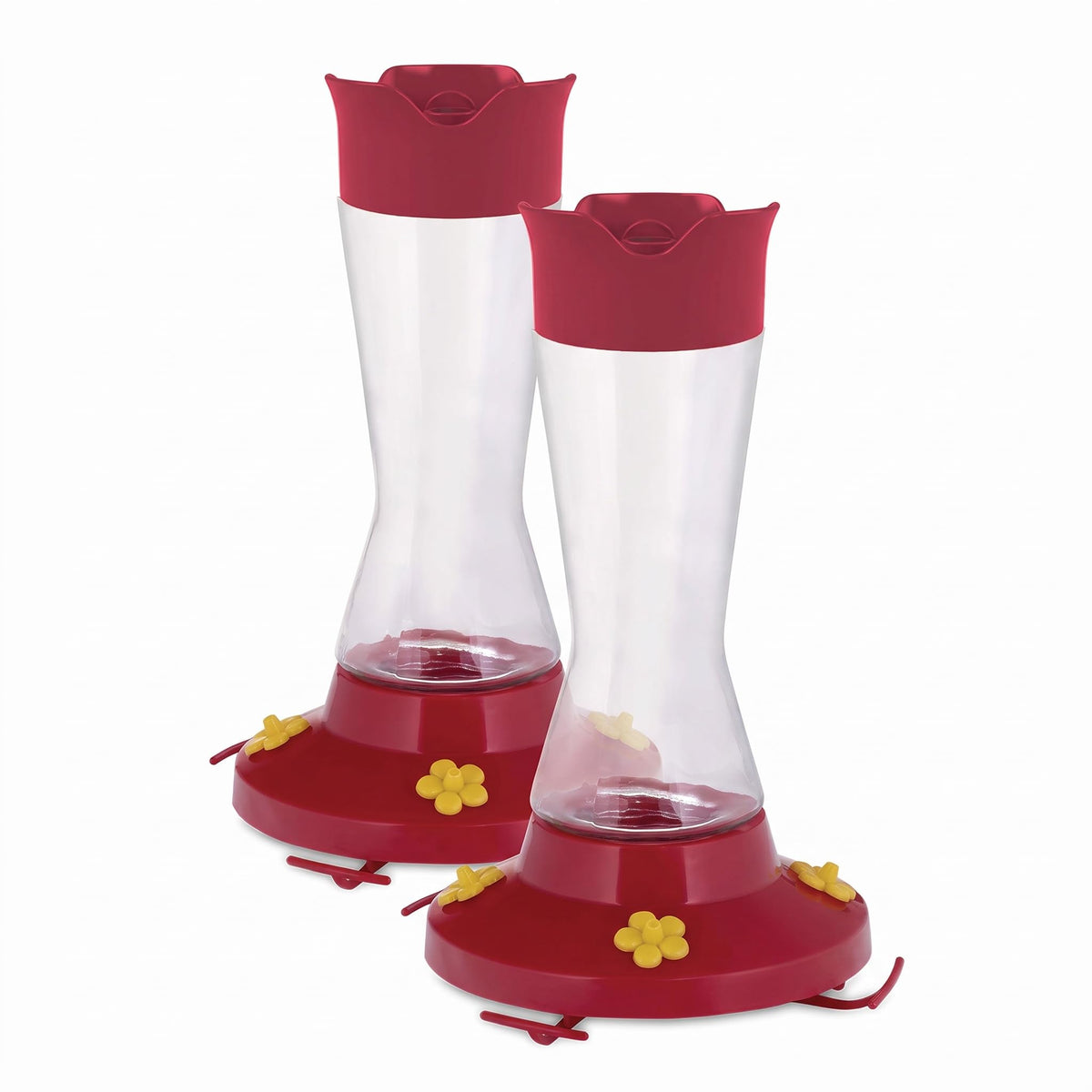 Pinch Waist Glass Hummingbird Feeder (Pack of 2) by Perky-Pet – Pack of 2, 16 fluid_ounces, Glass, Rojo, Pack of 2