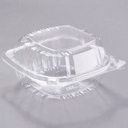 TableTop King C57PST1 6" x 5 13/16" x 3" ClearSeal Hinged Lid Plastic Container - 500/Case