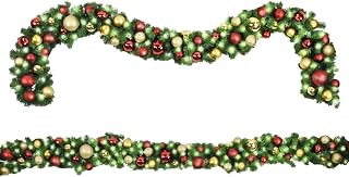 9 ft. Sequoia Decorated with The Traditional Ornament Collection Pre-Lit with LEDs Garland, Warm White