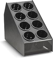 Vollrath 8 Cylinder Flatware Holder - 10 1/8" x 18 1/8" x 17 1/4", Plastic, Black