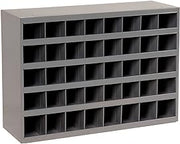 Durham 359-95 Gray Cold Rolled Steel 40 Opening Bin with Slope Self Design, 33-3/4" Width x 23-7/8" Height x 12" Depth