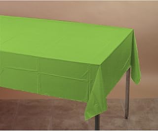 Creative Converting Lime Green 2-Ply Paper/Poly Tablecloth 54" x 108" 6 Per Pack