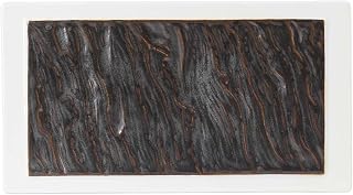 Tuxton China GKP-551 Plate, 10" x 5-1/2", Rectangular, Narrow Rim, Textured, Microwave and Dishwasher Safe, Oven Proof, Fully Vitrified, Kona, Lava/Porcelain White