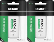 Johnson & Johnson REACH Mint Waxed Floss 200 Yards (Pack of 2)