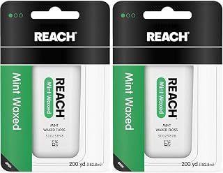 Johnson & Johnson REACH Mint Waxed Floss 200 Yards (Pack of 2)