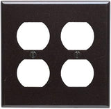 Leviton 2-Gang Duplex Device Receptacle Wallplate, Standard Size, Thermoset, Device Mount, 85016, Brown