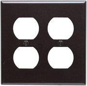 Leviton 2-Gang Duplex Device Receptacle Wallplate, Standard Size, Thermoset, Device Mount, 85016, Brown