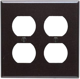 Leviton 2-Gang Duplex Device Receptacle Wallplate, Standard Size, Thermoset, Device Mount, 85016, Brown