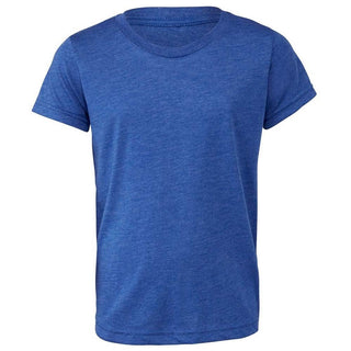 BELLA+CANVAS Youths Tri-Blend T-Shirt by Bella + Canvas – Medium, Polyester/25, True Royal Triblend, Model UTPC2938