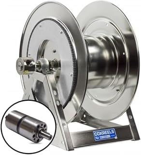 COXREELS 1175-6-100-H-SP Stainless Steel Hydraulic Hose Reel: 1" I.D., 100' Hose Capacity, Less Hose, 3000 PSI