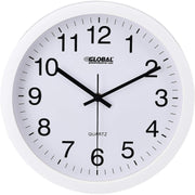 12" Wall Clock by Global Industrial – Plastic, White, Model 695323