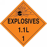 AccuformNMC MPL19CT1 PF-Cardstock Hazard Class 1/Division 1L DOT Placard