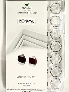 Martellato MA1925 Chocolate Mold with 28 Triangular-Faceted-Dome Cavities, Each 27mm x 31mm x 18mm High