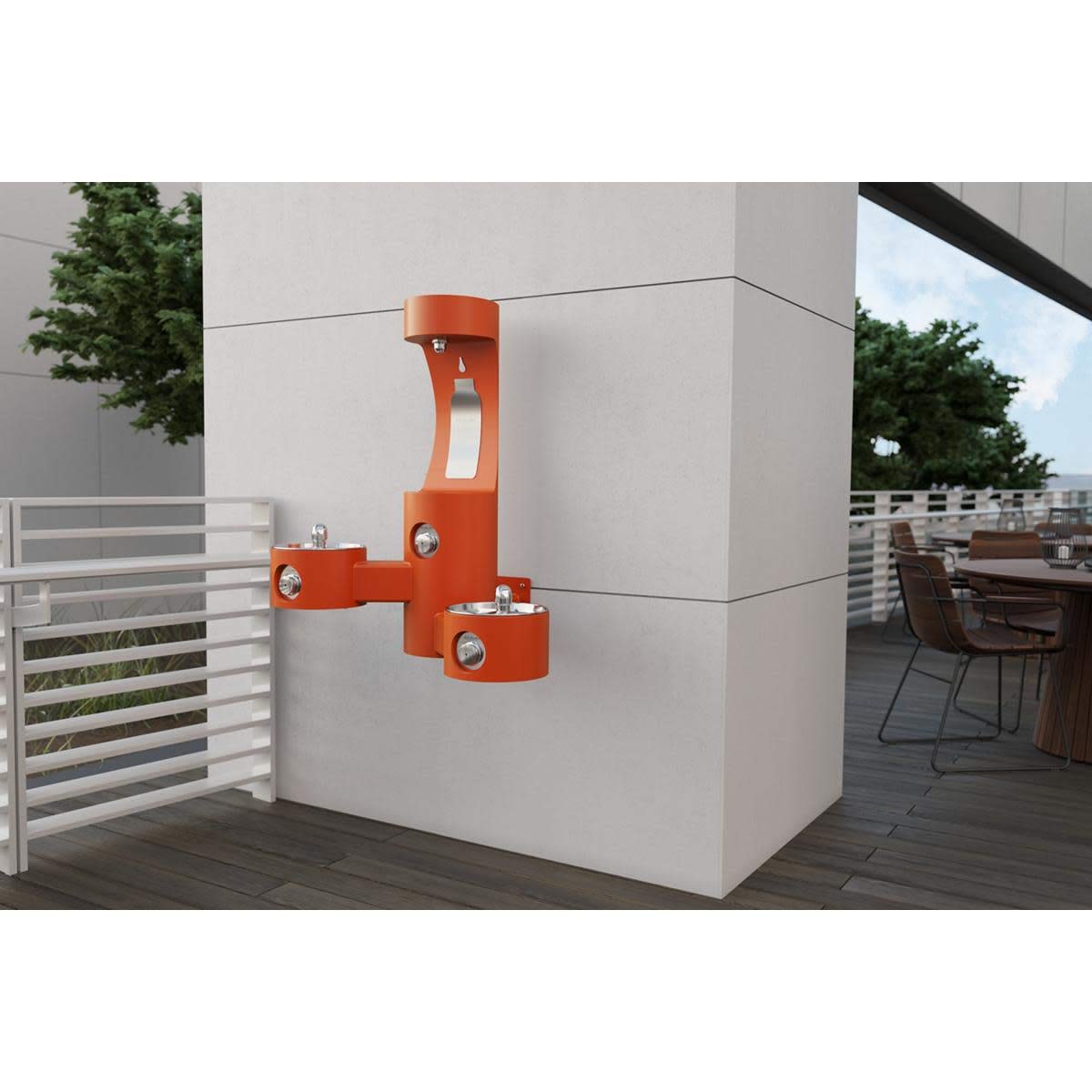 Outdoor Lk4409 Wall Mount Bi-Level Fountain & Bottle Filler Blue by Elkay – Stainless Steel, Blue, Model LK4409BFBLU