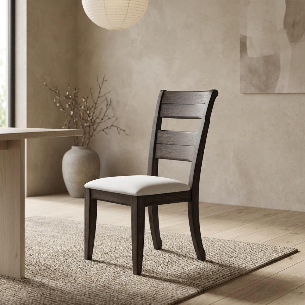 Solid Rubberwood Dining Chair with Elm Veneer Back by Furnifact – Rubberwood, Elm