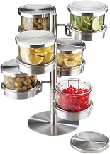 Cal-Mil 1858-4-55 6 Tier Revolving Mixology Display, 16 oz., Jars, 11.25" Height, 14" Width, 11" Length