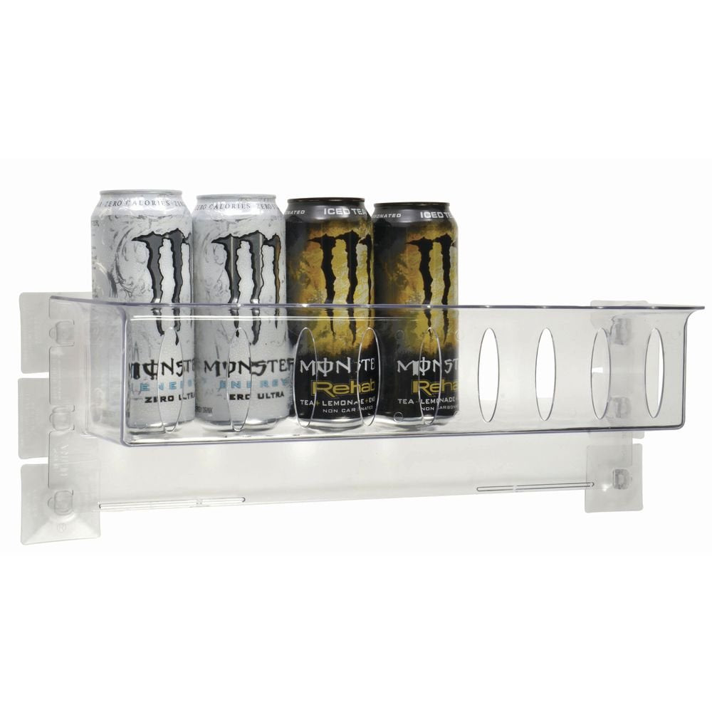 Refrigerator Cooler Door Beverage Rack Clear Polycarbonate - 18 1/4" L x 4 1/2" W x 6" H by HUBERT – 18 1/4"L x 4 1/2"D x 6"H, Polycarbonate, Clear, Model HVL-16,CS OF 10