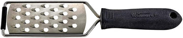 Winco 10" Black Grater with Large Holes, Soft Grip Handle