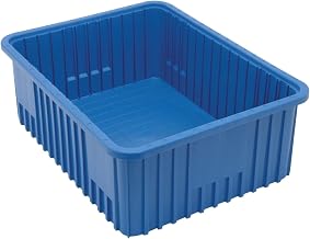 Plastic Dividable Grid Container, 22-1/2"L x 17-1/2"W x 8"H, Blue - Lot of 3