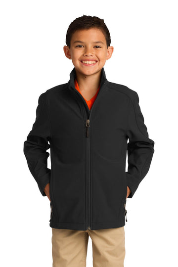 Youth Core Soft Shell Jacket by Port Authority – Large, Polyester, Black, Model SNM-752634